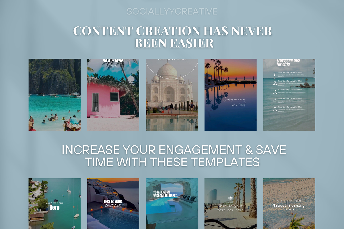 50 Instagram Travel Reel Templates, a Social Media Template by SociallyyCreative (Photo 8 of 10)