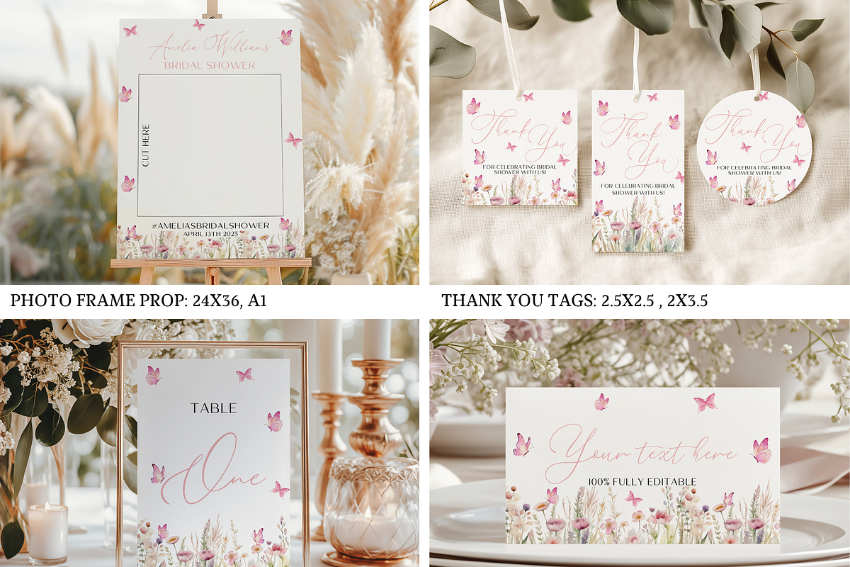 Butterflies Bridal Shower Bundle, an Invitation Template by Digital_Mind (Photo 4 of 9)
