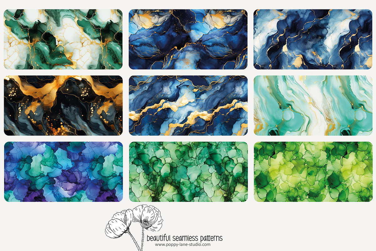 80 cool alcohol ink seamless pattern, a Pattern Graphic by Poppy Lane Studio (Photo 2 of 11)