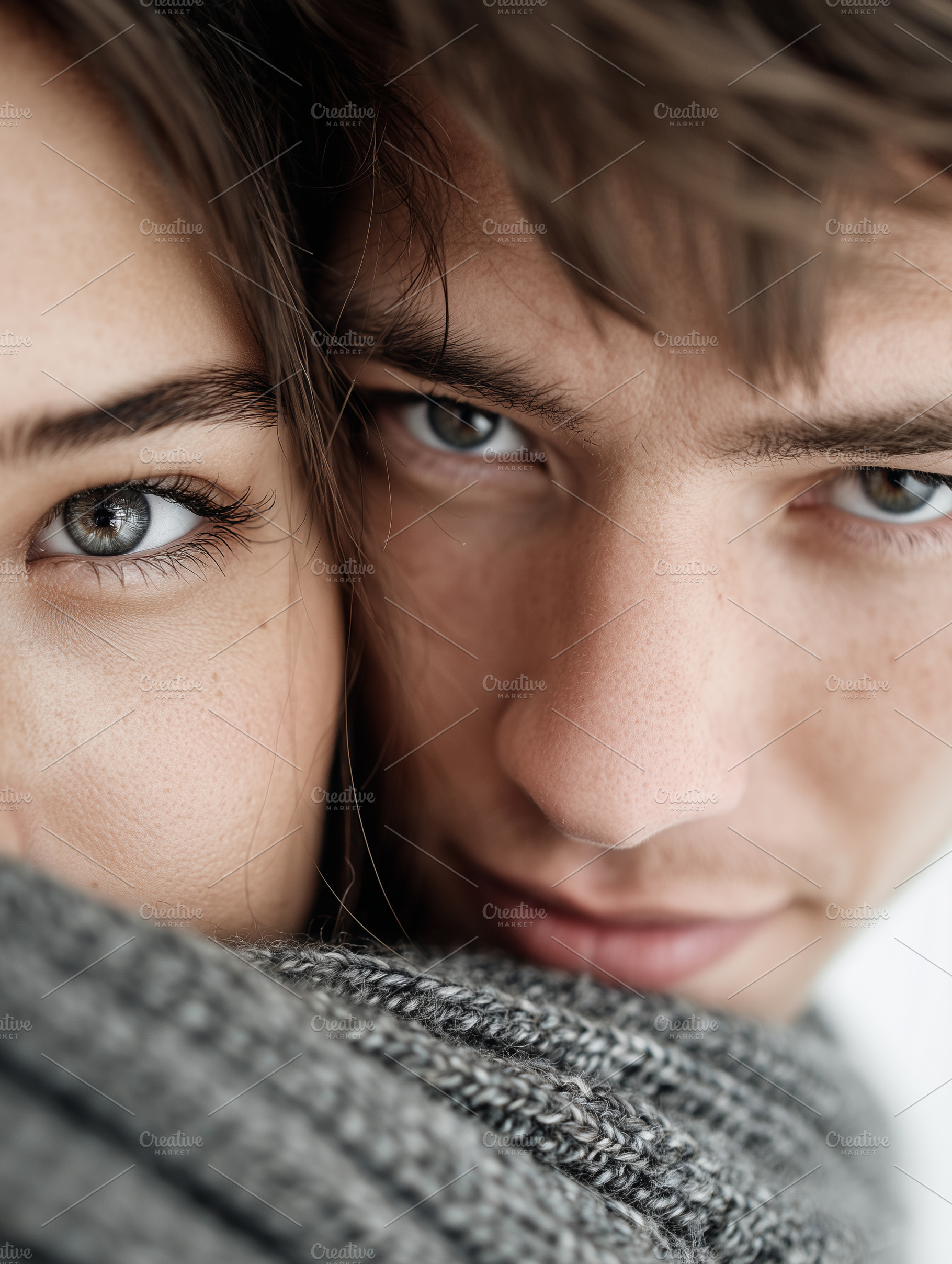 Close up portrait of a young couple, a Person Photo by MistyDay