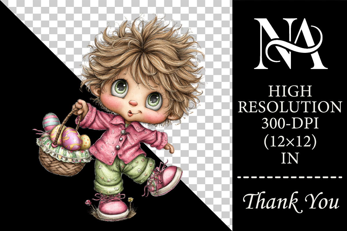 Whimsical Easter Boys Clipart Bundle, an Illustration by RobertsArt (Photo 2 of 6)