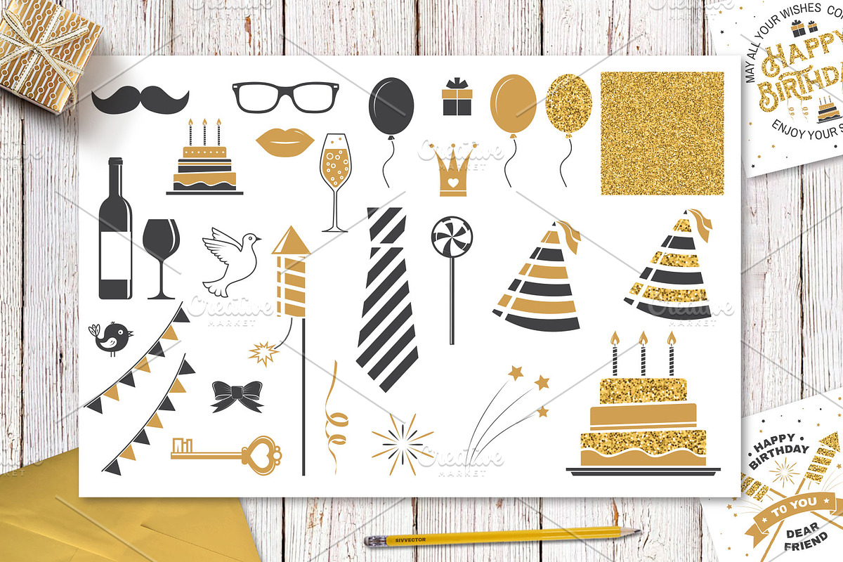 Happy Birthday Collection, a Card Template by sivVector (Photo 3 of 5)