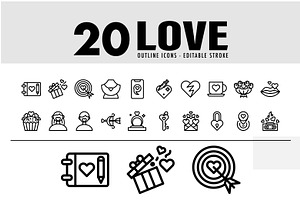 20 love line icon black and white