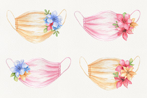 Watercolor protection face mask
