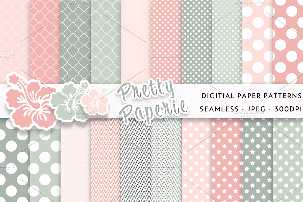 20 Digital Paper Backgrounds, a Pattern Graphic by Ink Gallery (Photo 4 of 6)
