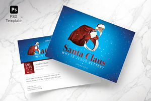 Santa Christmas Sermon Postcard PSD, an Invitation Template by Godserv Designs
