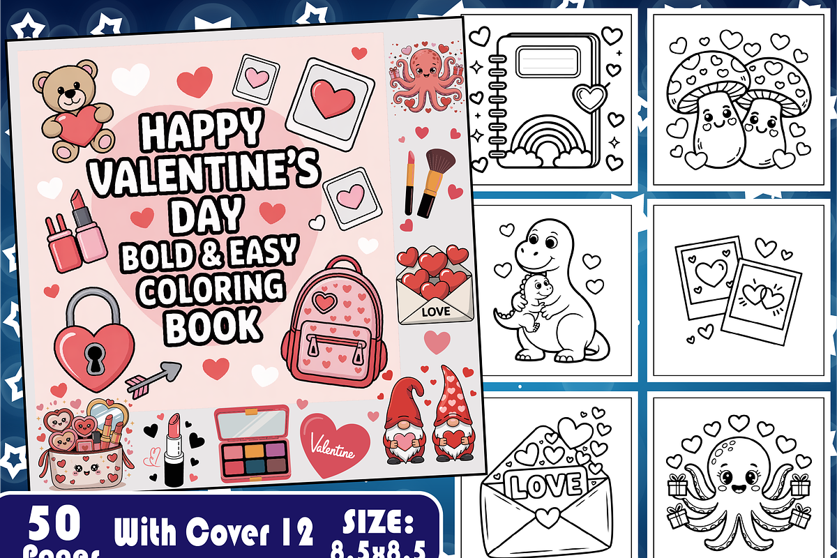 Happy Valentine's Day Bold & Easy, a Seasonal Illustration by Design Zone (Photo 1 of 5)