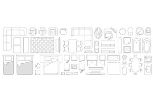 Linear interior top view icons, a Graphic by Frogella