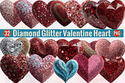 Diamond Glitter Valentine Heart PNG, an Illustration by SVGArt (Thumbnail 1 of 8)