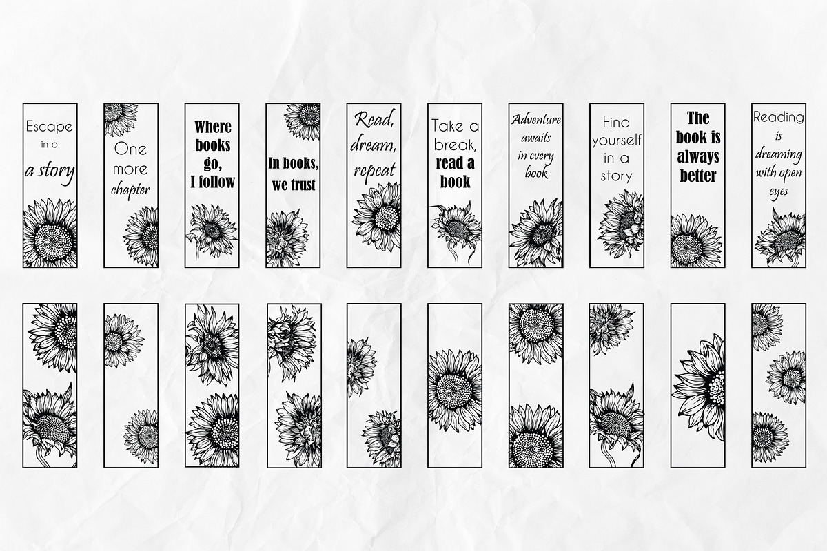 Bookmarks SVG Sunflower Bundle, an Object Graphic by Dervik Art Store (Photo 3 of 6)