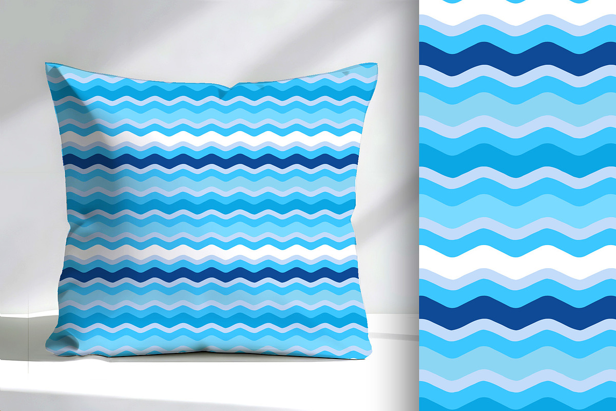 Blue Waves Stripe Seamless Pattern, a Pattern Graphic by Sharon Schwalbe (Photo 2 of 4)