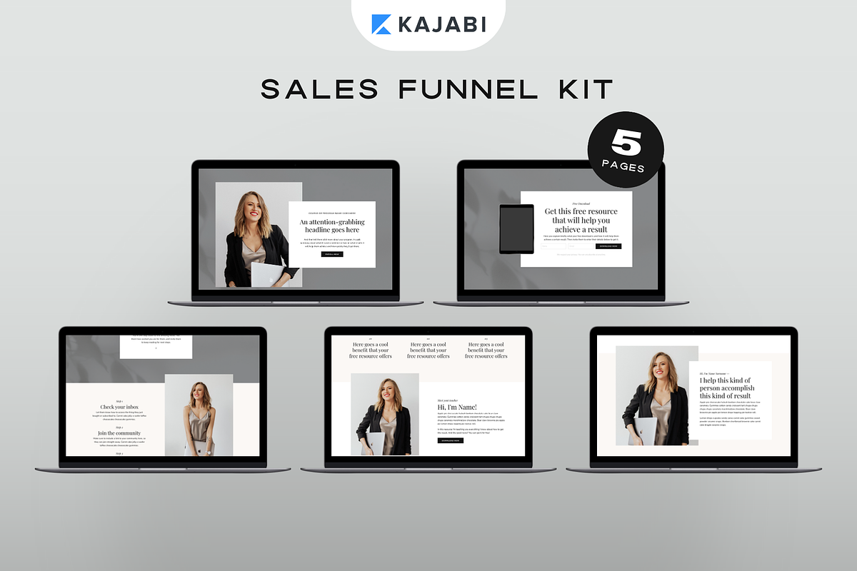 Kajabi Sales Funnel Template Bundle, a Landing Page Template by Pixel & Flow (Photo 1 of 10)