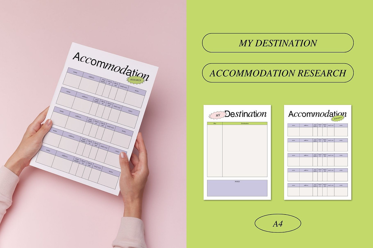 Travel planner templates, a Stationery Template by Veronika Gotovceva (Photo 3 of 6)