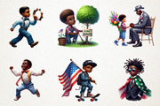 Juneteenth Black Boys PNG Clipart, an Illustration by RobertsArt (Thumbnail 2 of 7)