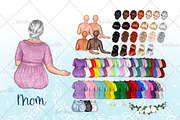 Elderly mother and daughter clipart,, a Person Illustration by DekoArt (Thumbnail 2 of 6)