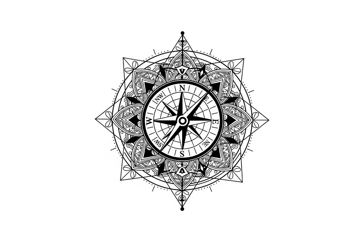 Ornamental Compass Rose SVG Bundle, an Illustration by Gaye Art (Photo 20 of 31)