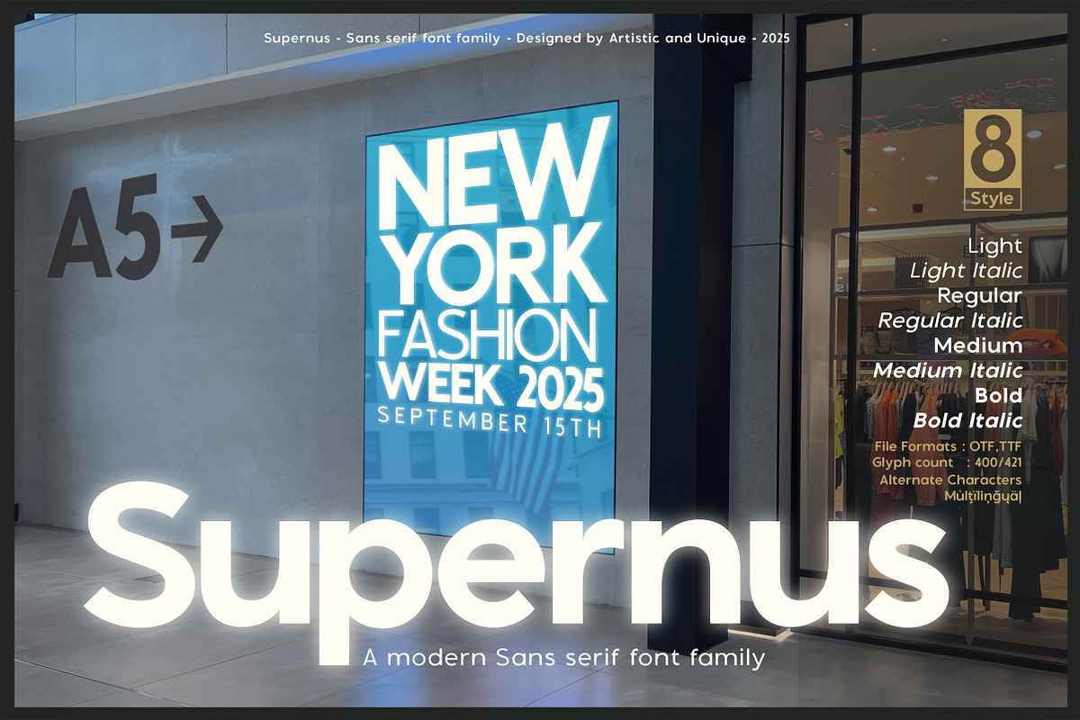 Supernus - Sans serif Font Family, a Sans Serif Font by Artistic & Unique (Photo 12 of 15)