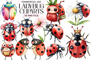 Cute Ladybug Clipart, an Illustration by Daily.Designs (Thumbnail 1 of 5)
