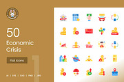 Economic Crisis Flat Multicolor Icon, an Icon by IconBunny (Thumbnail 1 of 2)