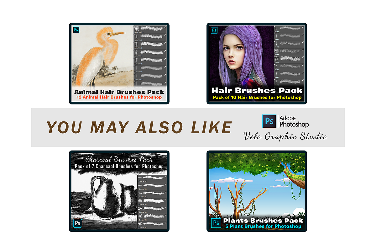 50 photoshop Fur & Texture Brushes, a Brush Add-On by Velo Graphic Studio (Photo 11 of 11)