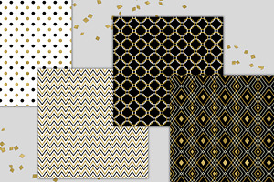 Black White And Gold Geometric