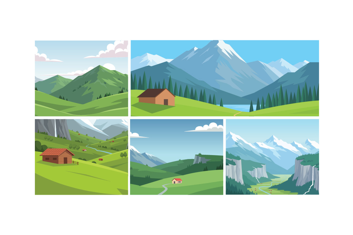 27 Switzerland Landscape Collection, an Illustration by jongcreative (Photo 2 of 3)