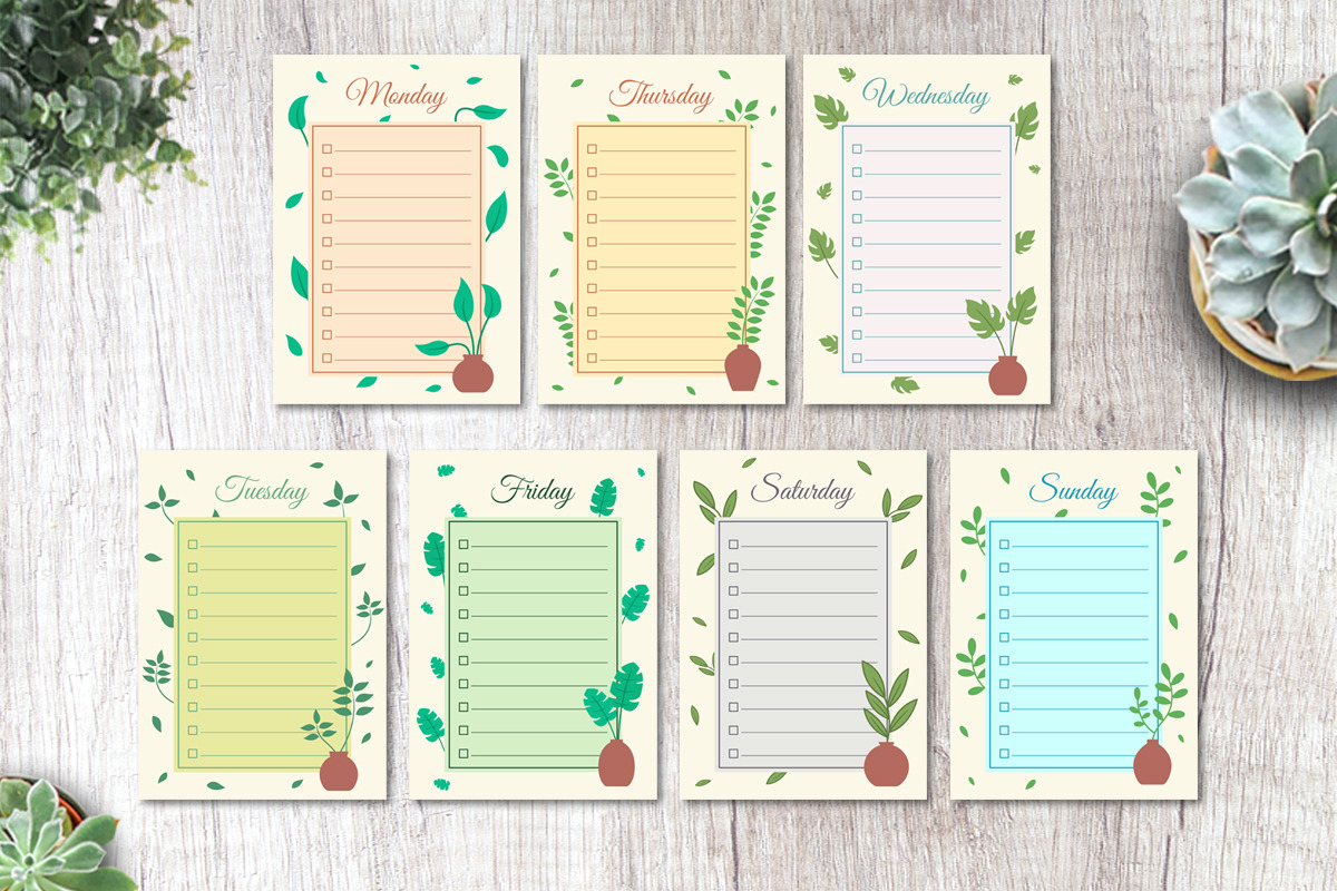 Weekly Planner with Floral Theme, a Stationery Template by SefriMujiRahayu (Photo 3 of 3)