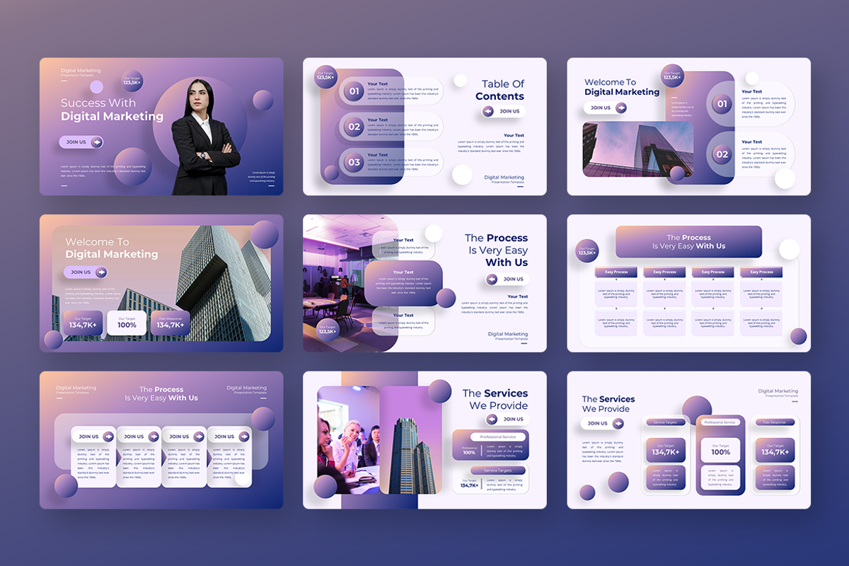 Digital Marketing - PowerPoint, a Presentation Template by Iqsiart Studio (Photo 2 of 3)