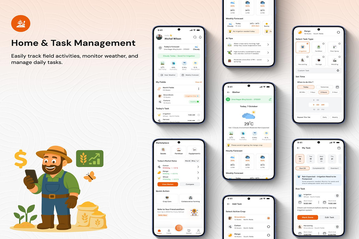CropCore Smart Farming App UI Kit, an UI Kit Template by Creative Perspective (Photo 5 of 8)