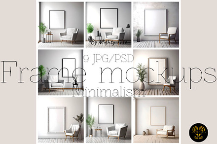 Set with frame mockups 4, a Merchandise Mockup by MightyTreeIE