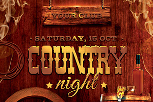 Western Country Music Party Flyer