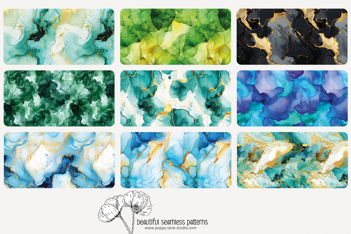 80 cool alcohol ink seamless pattern, a Pattern Graphic by Poppy Lane Studio (Photo 3 of 11)