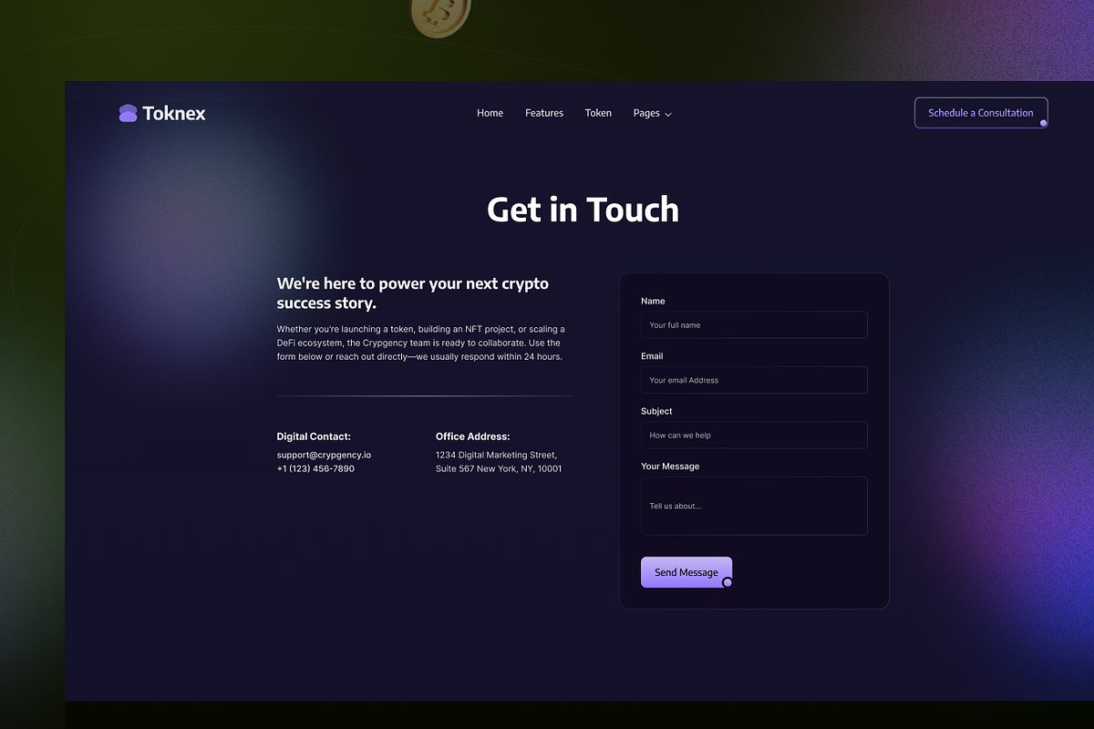 Toknex, Cryptocurrency HTML Template, a HTML Template by TNCFlow (Photo 4 of 5)