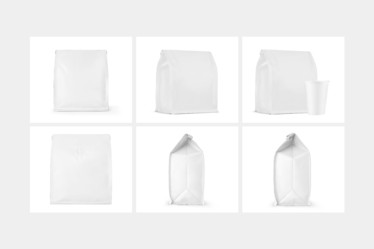 Coffee bag mockup set, a Cups & Container Mockup by BlackMockup (Photo 2 of 10)