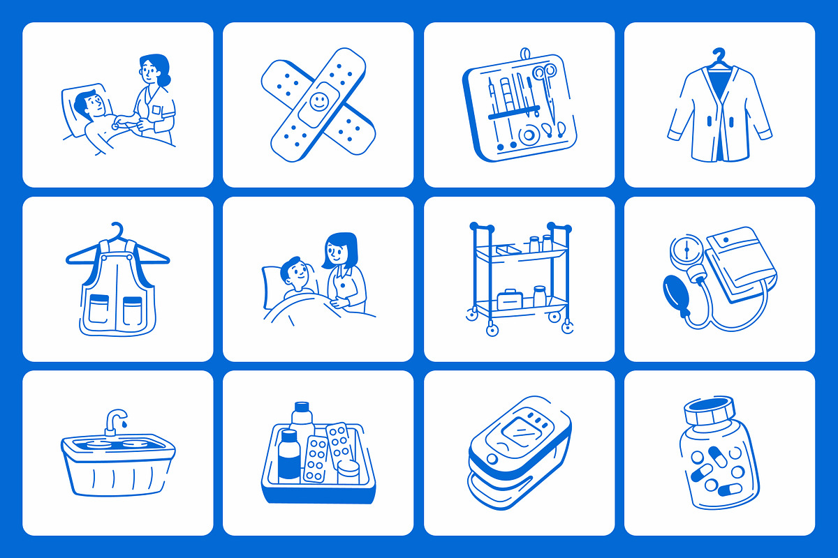 Nursing Doodles Icons Set, an Outline Icon by Vectors Market (Photo 5 of 8)