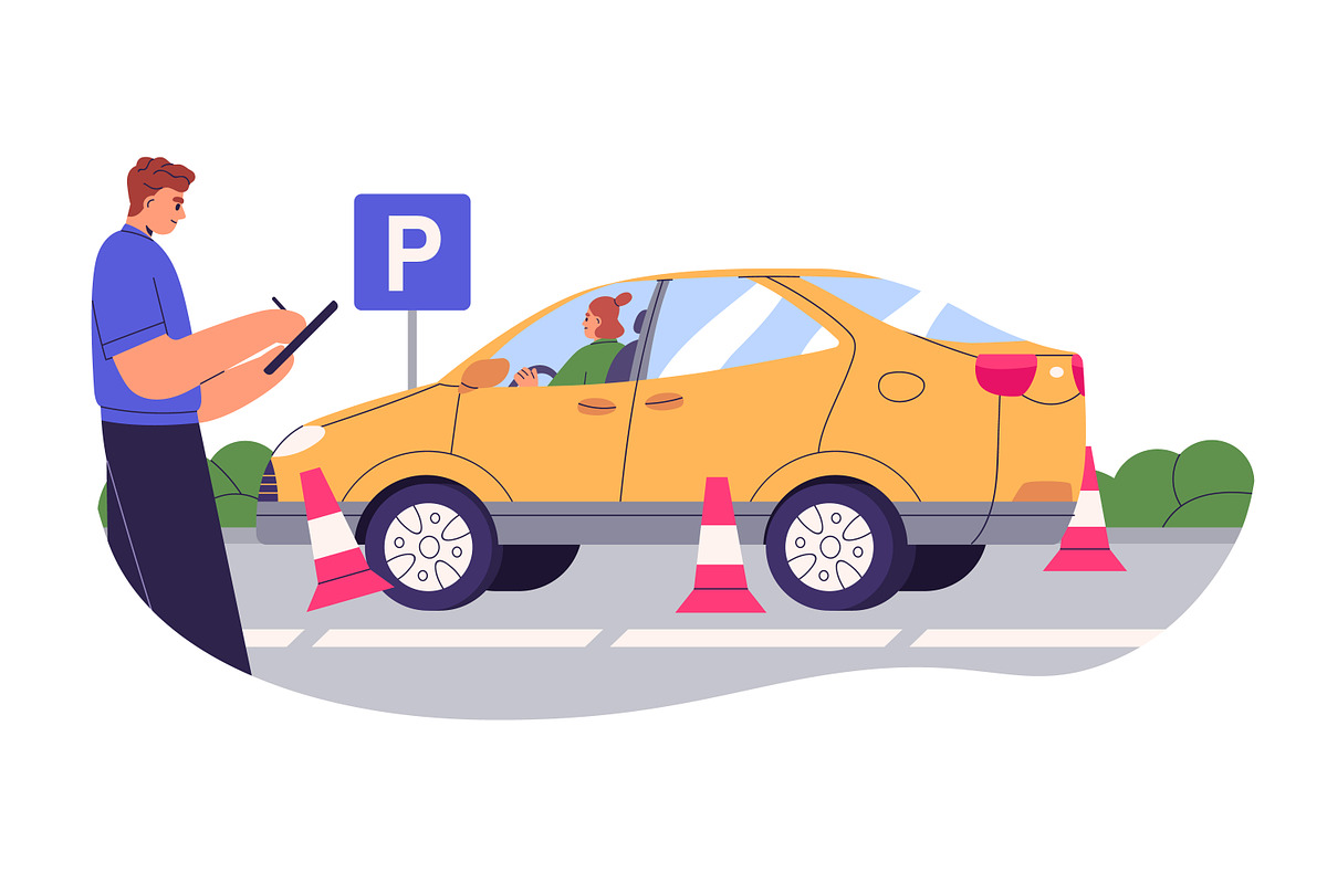 People study in driving school set, a Transportation Illustration by Good Studio (Photo 3 of 5)