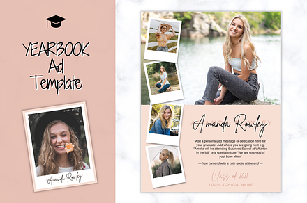 Graduation Yearbook Ad Template, a Magazine Template by Templatables