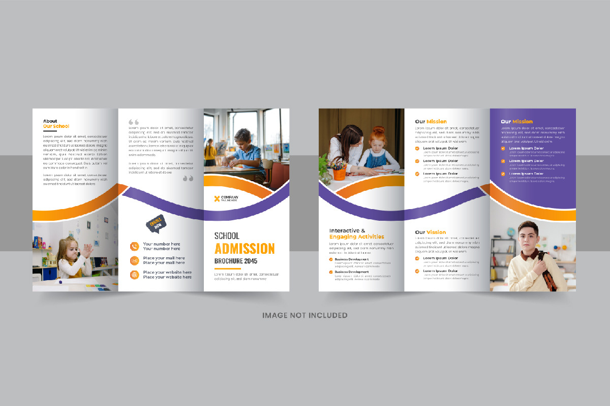 Kid school trifold Brochure design, a Brochure Template by Pavel_design