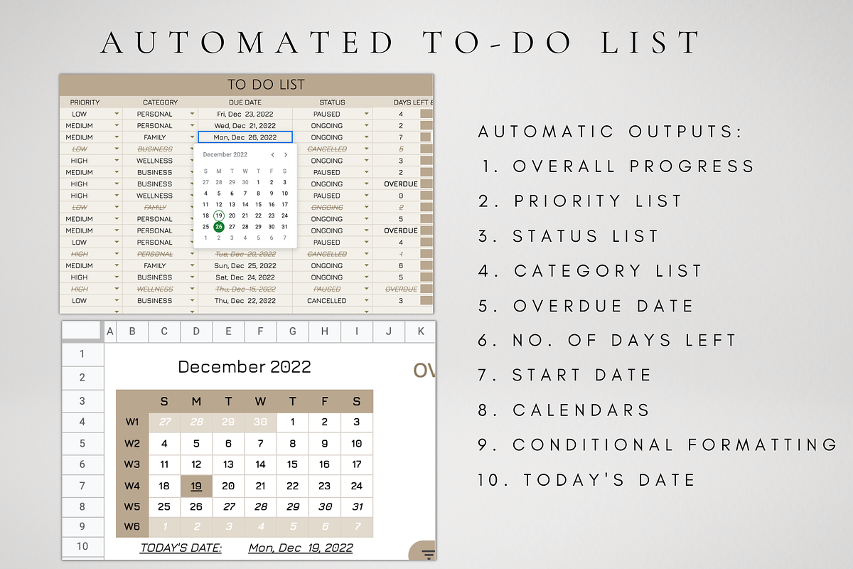 To-Do List & Monthly Calendar Sheet, a Templates & Theme by BRANDcontent