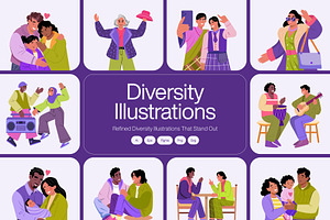 Diversity Illustrations Art Set, a Person Illustration by Brickclay
