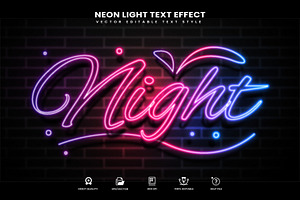 Night Light Editable Text Effect