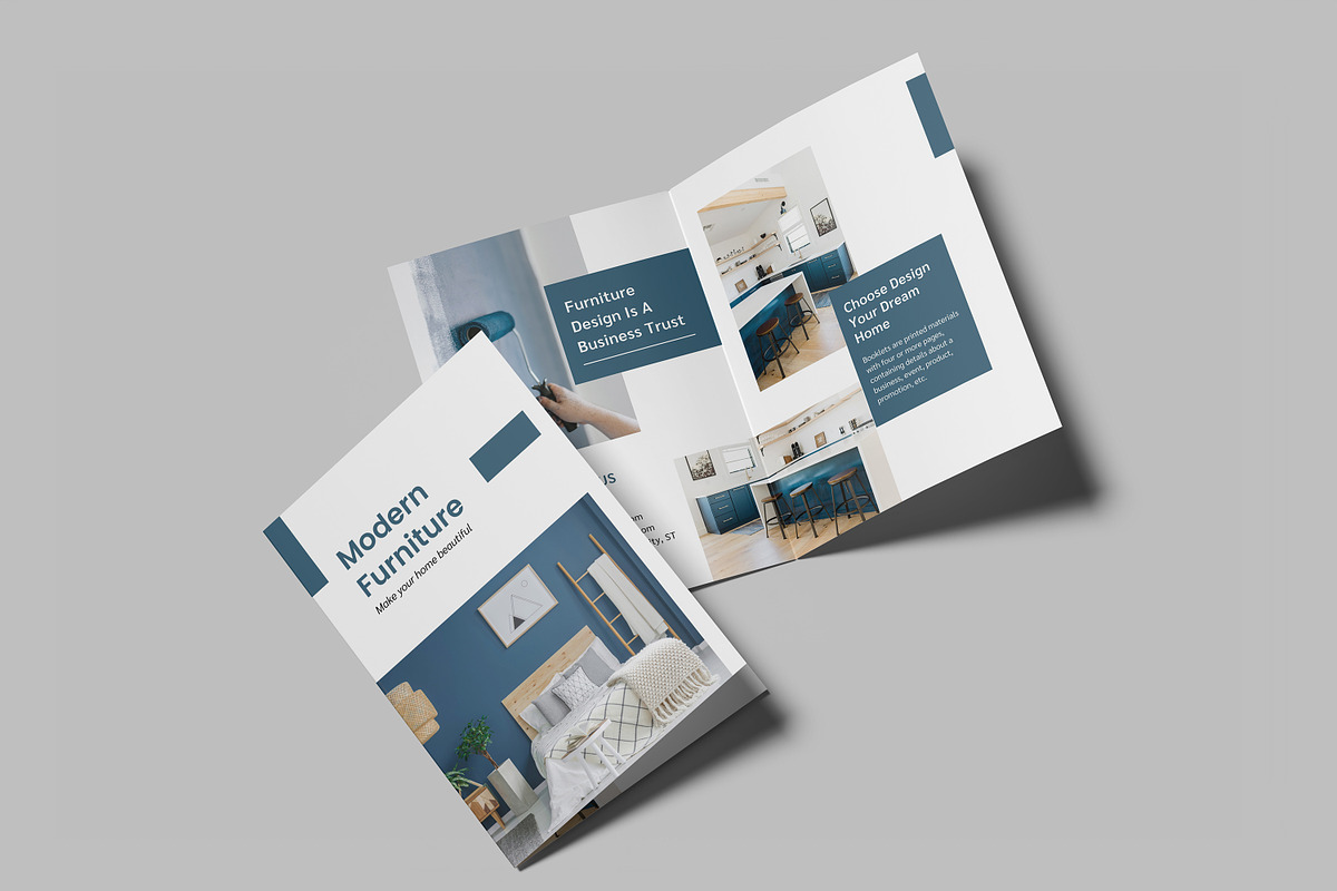 A5 Bifold Brochure Mockup, a Print Template by mahremdesign
