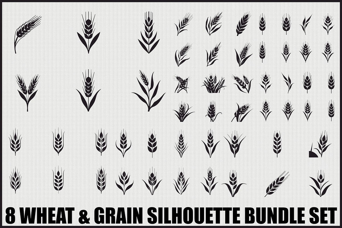 Rustic Wheat Silhouette Design, an Illustration by hafijul (Photo 1 of 9)