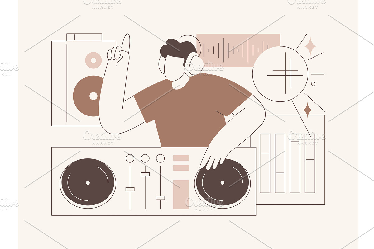 Djing isolated cartoon vector, a Person Illustration by Visual Generation