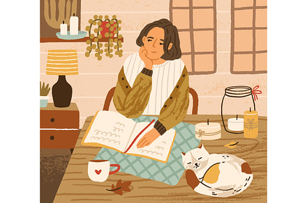 Woman dreaming, a Person Illustration by Good Studio