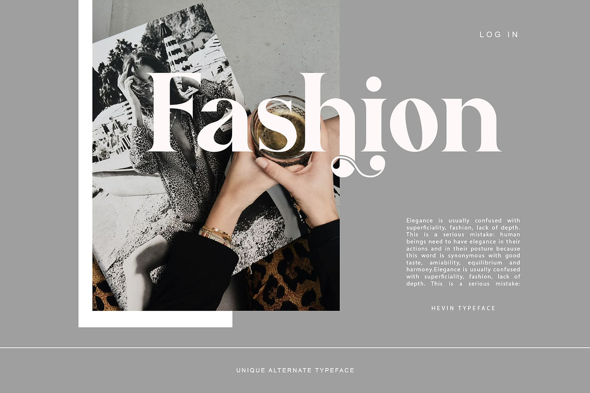Hevin Ligature Serif Typeface, a Serif Font by yaqublekker (Photo 4 of 10)