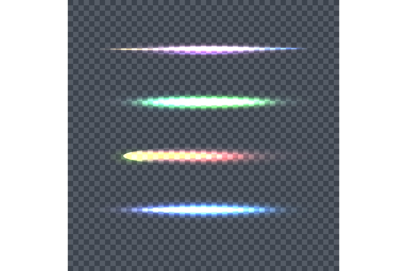 Set of Vector Light Line on Transparent Background, a Decorative ...