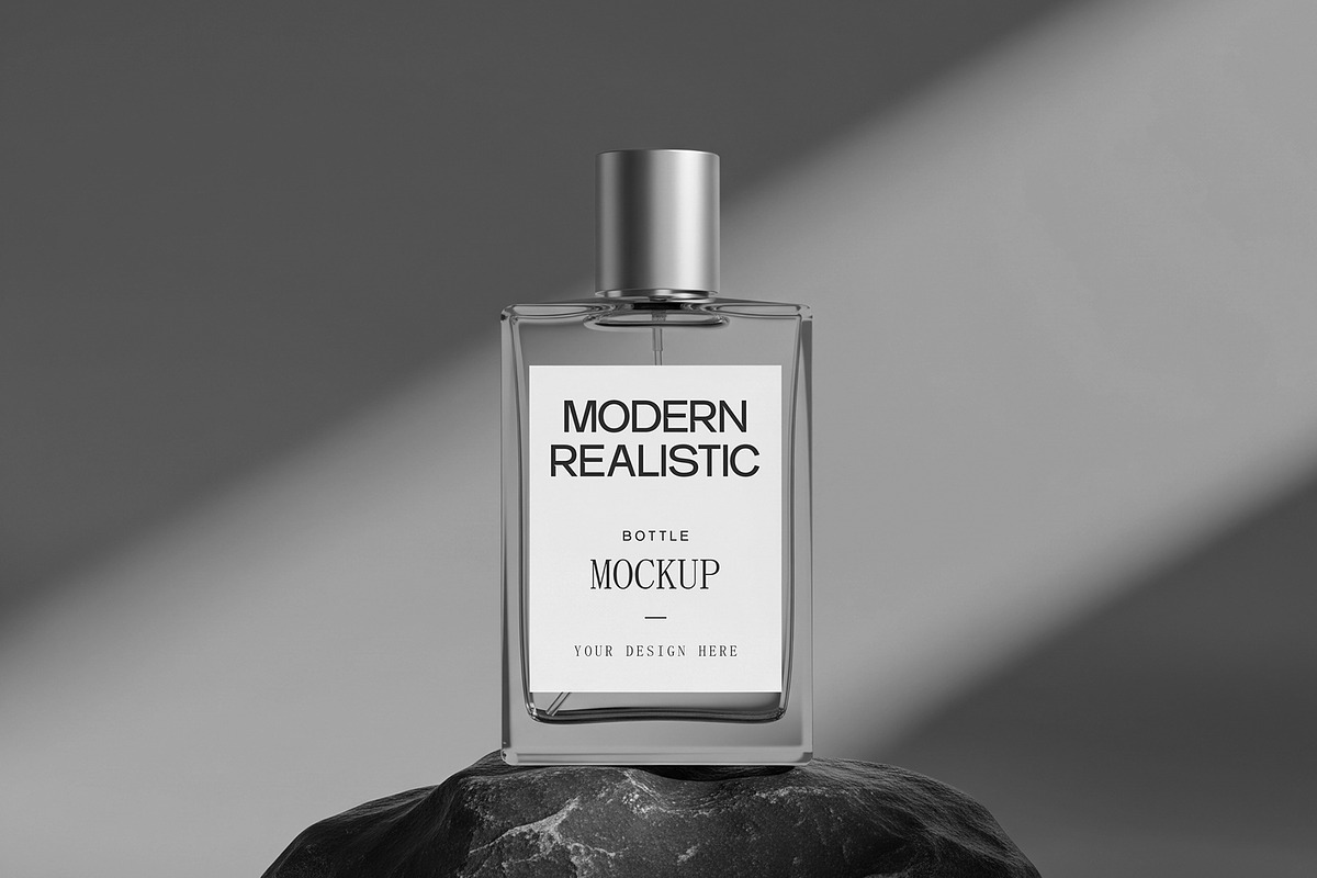 Clear Glass Perfume Bottle Mockup, a Packaging Mockup by graphypix (Photo 3 of 4)