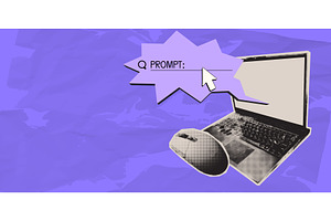 Ai collage poster, halftone texture, a Technology Illustration by art PVP - market