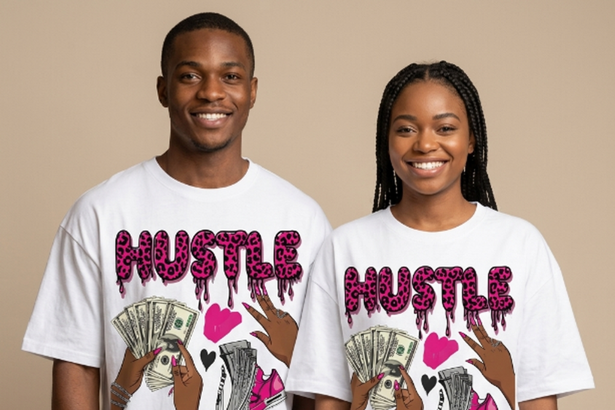 Hustle Pink Leopard Money Art, a Shirt Mockup by Vector Stall (Photo 14 of 14)